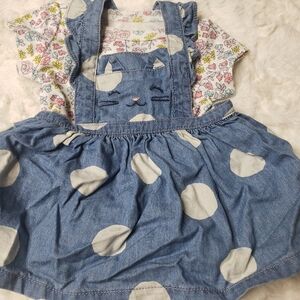 Newborn Baby Carter's overall dress set